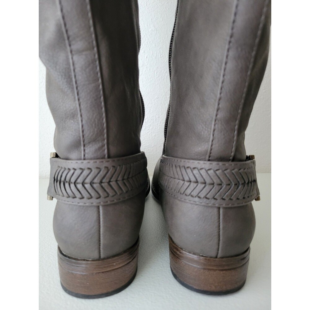 G.H. Bass & Co. Adrina Knee High Leather Riding Boots Gray Brown Wide Calf W 9M - Picture 6 of 16